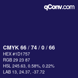 颜色代码: CMYK 66 / 74 / 0 / 66 | qconv.com