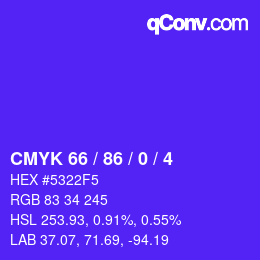 Color code: CMYK 66 / 86 / 0 / 4 | qconv.com