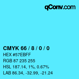 Farbcode: CMYK 66 / 8 / 0 / 0 | qconv.com