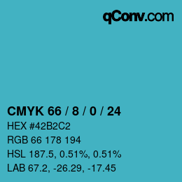 颜色代码: CMYK 66 / 8 / 0 / 24 | qconv.com