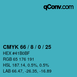 Farbcode: CMYK 66 / 8 / 0 / 25 | qconv.com
