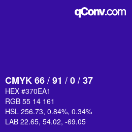Color code: CMYK 66 / 91 / 0 / 37 | qconv.com
