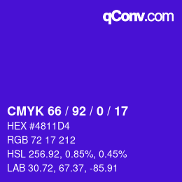 Color code: CMYK 66 / 92 / 0 / 17 | qconv.com