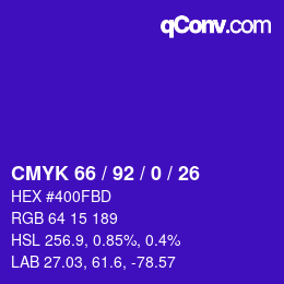 Color code: CMYK 66 / 92 / 0 / 26 | qconv.com