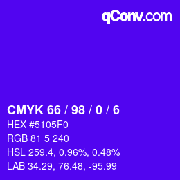 Color code: CMYK 66 / 98 / 0 / 6 | qconv.com