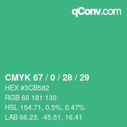 Farbcode: CMYK 67 / 0 / 28 / 29 | qconv.com