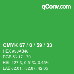 Color code: CMYK 67 / 0 / 59 / 33 | qconv.com