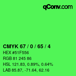 Color code: CMYK 67 / 0 / 65 / 4 | qconv.com