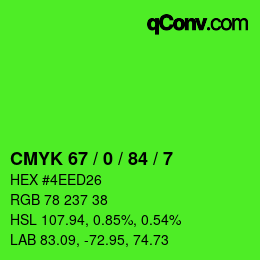 Código de color: CMYK 67 / 0 / 84 / 7 | qconv.com