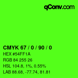 Color code: CMYK 67 / 0 / 90 / 0 | qconv.com