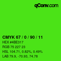 Color code: CMYK 67 / 0 / 90 / 11 | qconv.com