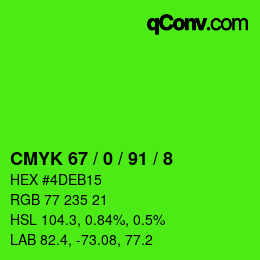 Color code: CMYK 67 / 0 / 91 / 8 | qconv.com