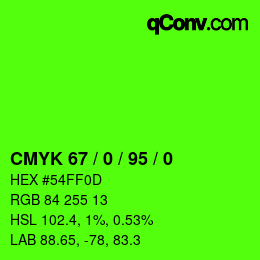 Código de color: CMYK 67 / 0 / 95 / 0 | qconv.com