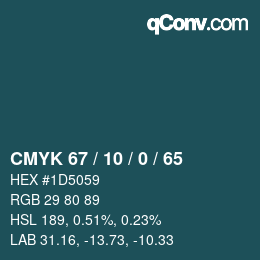 颜色代码: CMYK 67 / 10 / 0 / 65 | qconv.com