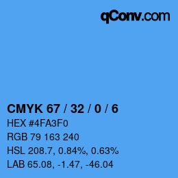 Color code: CMYK 67 / 32 / 0 / 6 | qconv.com