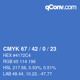 颜色代码: CMYK 67 / 42 / 0 / 23 | qconv.com