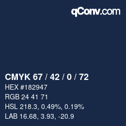カラーコード: CMYK 67 / 42 / 0 / 72 | qconv.com