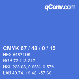 カラーコード: CMYK 67 / 48 / 0 / 15 | qconv.com