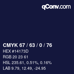 カラーコード: CMYK 67 / 63 / 0 / 76 | qconv.com