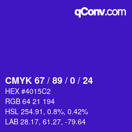 Color code: CMYK 67 / 89 / 0 / 24 | qconv.com