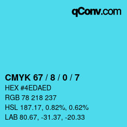 Color code: CMYK 67 / 8 / 0 / 7 | qconv.com