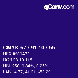 Color code: CMYK 67 / 91 / 0 / 55 | qconv.com