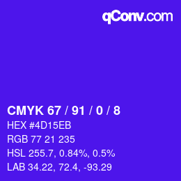 Color code: CMYK 67 / 91 / 0 / 8 | qconv.com