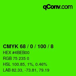 Color code: CMYK 68 / 0 / 100 / 8 | qconv.com