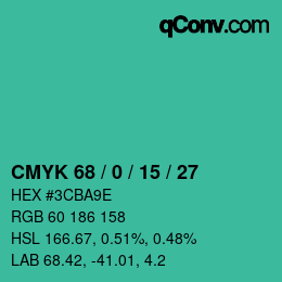 Código de color: CMYK 68 / 0 / 15 / 27 | qconv.com