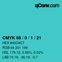 Color code: CMYK 68 / 0 / 1 / 21 | qconv.com