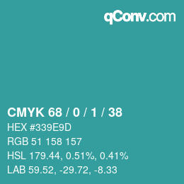 颜色代码: CMYK 68 / 0 / 1 / 38 | qconv.com