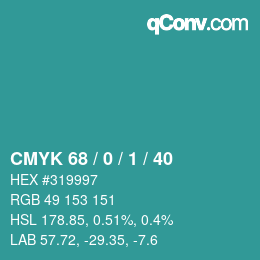 Color code: CMYK 68 / 0 / 1 / 40 | qconv.com