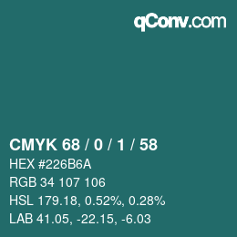 Color code: CMYK 68 / 0 / 1 / 58 | qconv.com