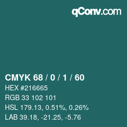 カラーコード: CMYK 68 / 0 / 1 / 60 | qconv.com