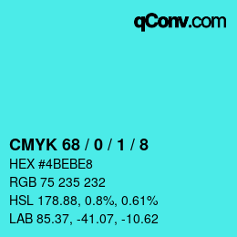 Color code: CMYK 68 / 0 / 1 / 8 | qconv.com