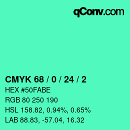 颜色代码: CMYK 68 / 0 / 24 / 2 | qconv.com