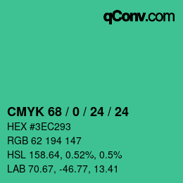 Color code: CMYK 68 / 0 / 24 / 24 | qconv.com