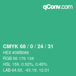 Color code: CMYK 68 / 0 / 24 / 31 | qconv.com