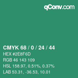 颜色代码: CMYK 68 / 0 / 24 / 44 | qconv.com
