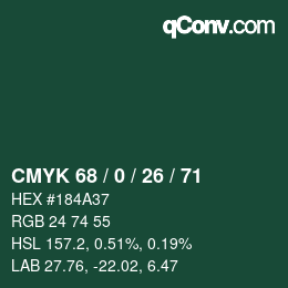 Color code: CMYK 68 / 0 / 26 / 71 | qconv.com
