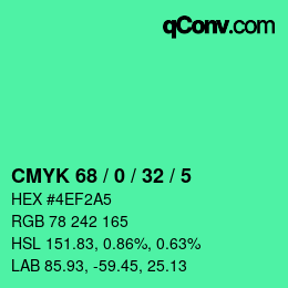 Color code: CMYK 68 / 0 / 32 / 5 | qconv.com