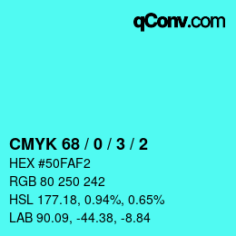 Color code: CMYK 68 / 0 / 3 / 2 | qconv.com