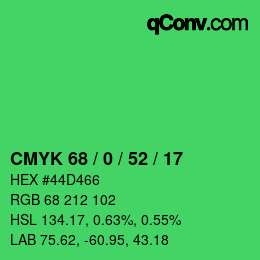 Color code: CMYK 68 / 0 / 52 / 17 | qconv.com