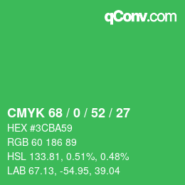 颜色代码: CMYK 68 / 0 / 52 / 27 | qconv.com