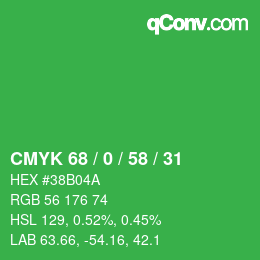 Color code: CMYK 68 / 0 / 58 / 31 | qconv.com