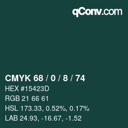 颜色代码: CMYK 68 / 0 / 8 / 74 | qconv.com