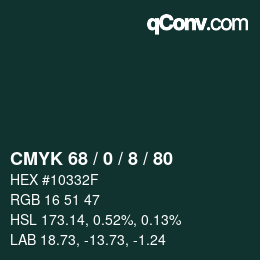 颜色代码: CMYK 68 / 0 / 8 / 80 | qconv.com