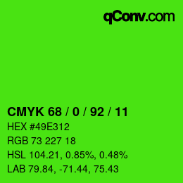 Color code: CMYK 68 / 0 / 92 / 11 | qconv.com
