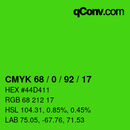颜色代码: CMYK 68 / 0 / 92 / 17 | qconv.com