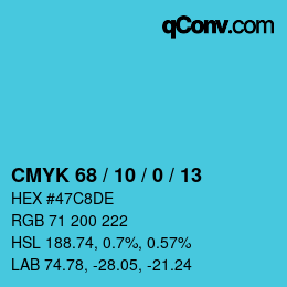 Código de color: CMYK 68 / 10 / 0 / 13 | qconv.com